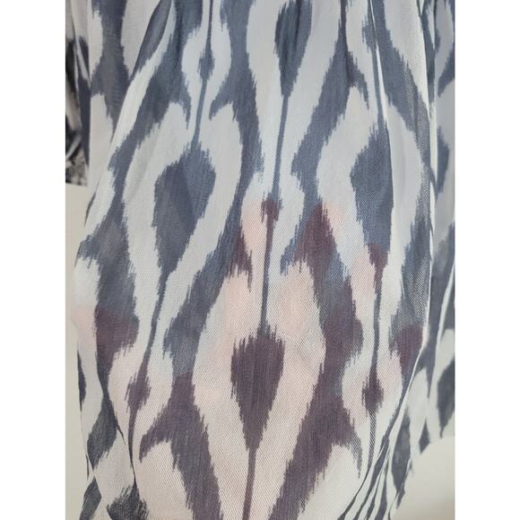 Sweet Pea Anthropologie Gray Striped Sheer Top Large Elastic Boat Collar Soft - Picture 3 of 5